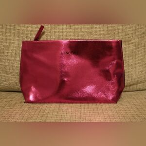 Lancome Pink Metallic Cosmetic Bag. Like New.